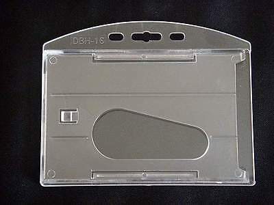 3 Horizontal Hard Plastic Multi Card Id Badge Holder P1-3
