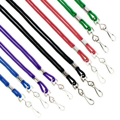 10 Premium Round Id Badge Neck Lanyards For Card Holders & Name Tags -j Hook 36"