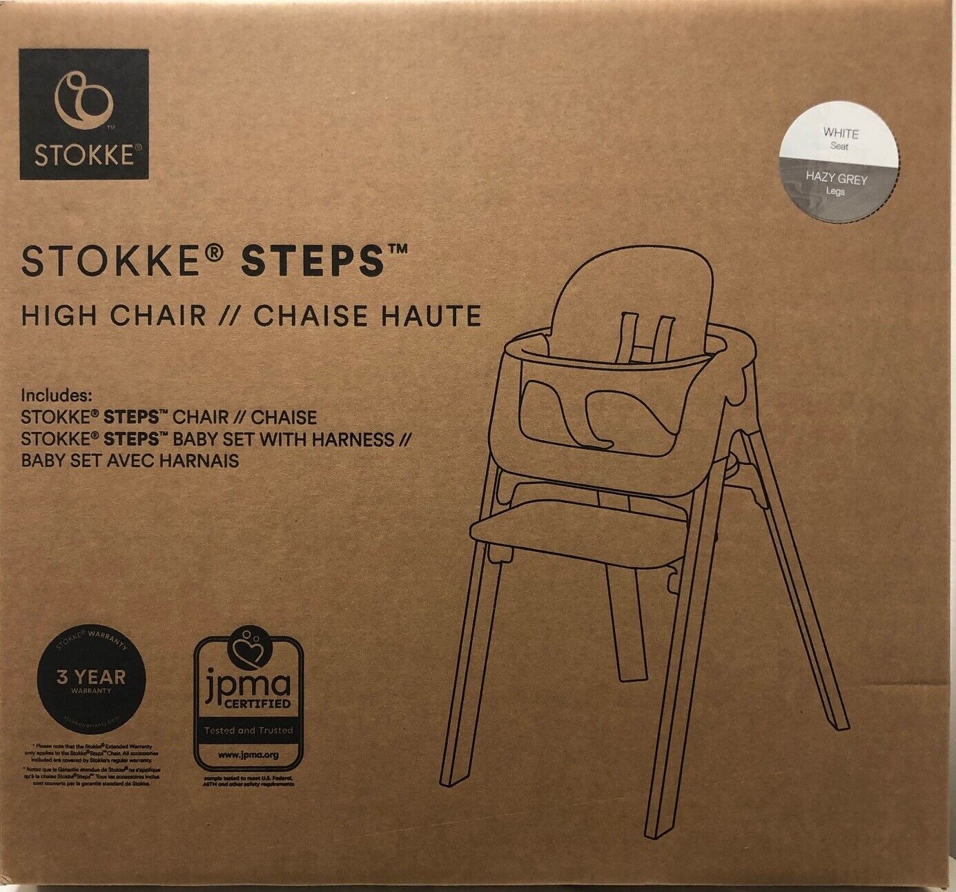 Stokke Steps 5-in-1 Seating System High Chair With 5-point Harness Baby Set New