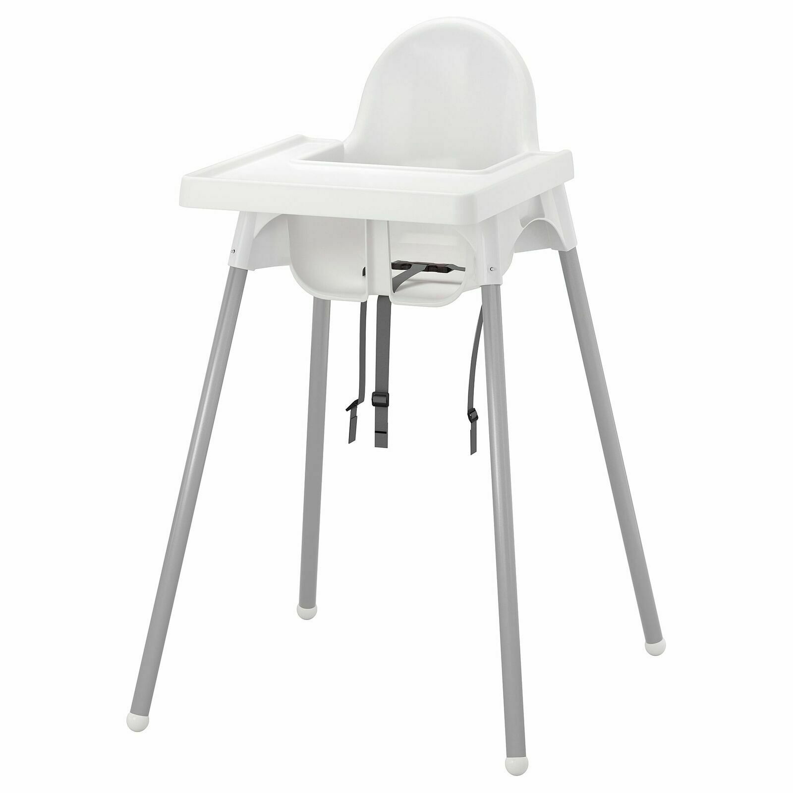 Antilop High Chair With Tray, White/silver - Brand New