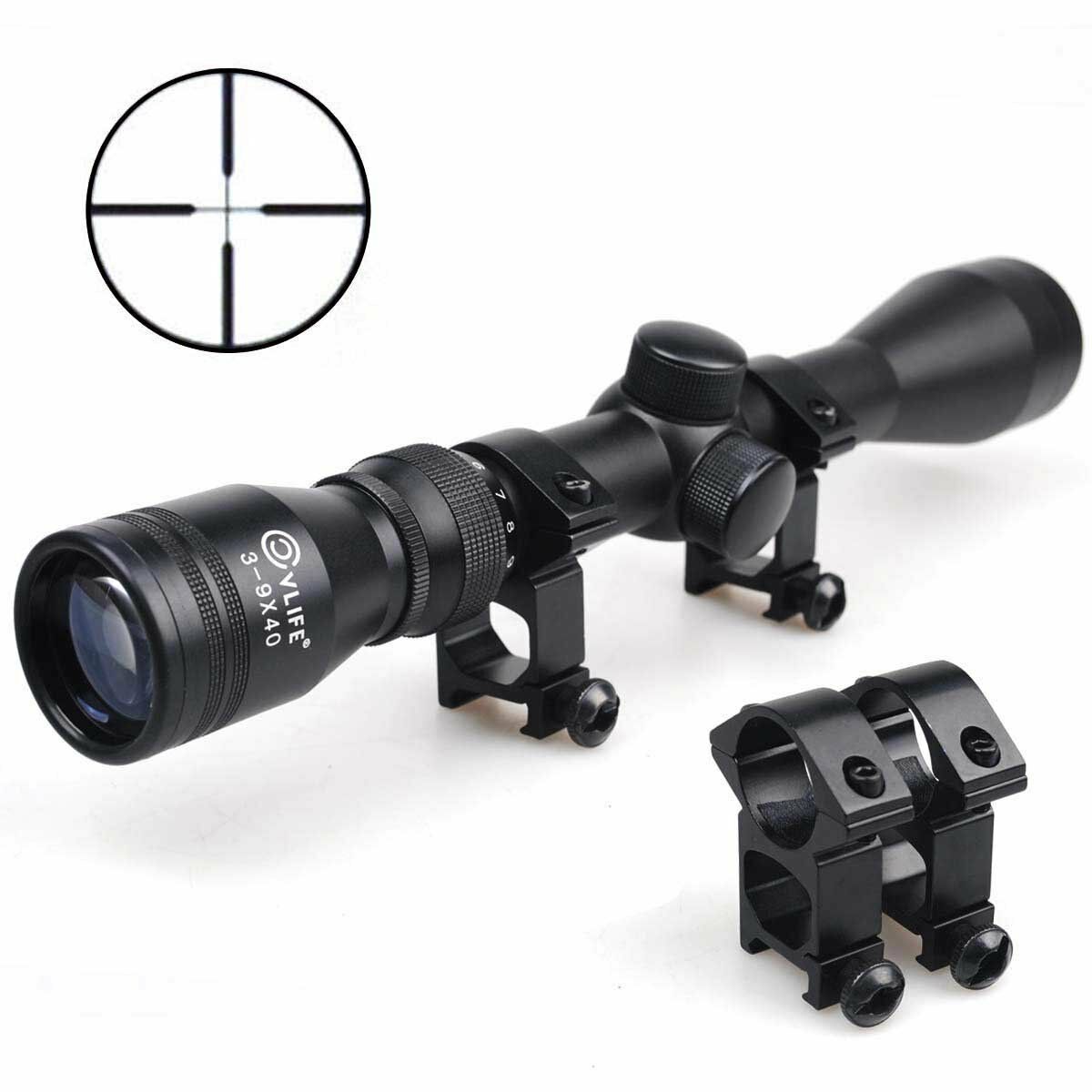 Cvlife 3-9x40 Scope Crosshair Optics R4 Reticle Air Sniper Hunting Scope