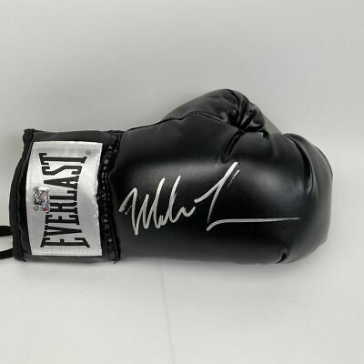Autographed/signed Mike Tyson Imperfect Black Everlast Boxing Glove Hologram Coa