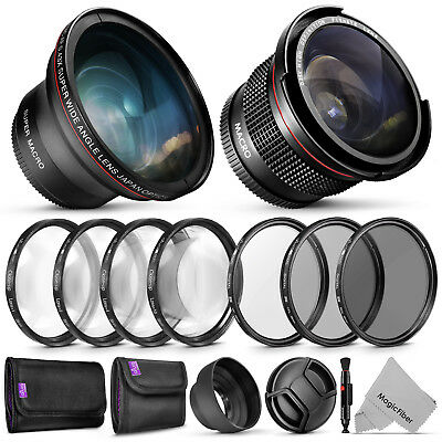 58mm Essential Accessory Kit Bundle For Canon With Fisheye And Wide Angle Lenses