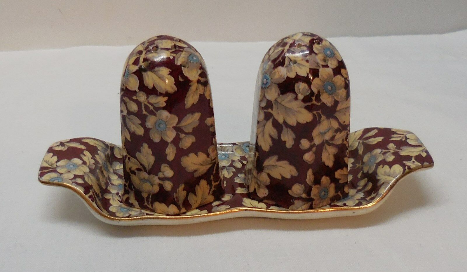 Salt Pepper With Tray Lord Nelson Ware Royal Brocade Made In England