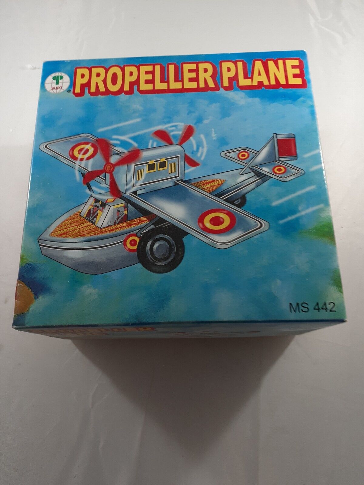 Propeller Plane Airplane Aircraft Replica Tin Toy Ms442 Wind-up Key